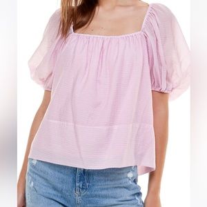 WAYF Myles Stripe Square Neck Top